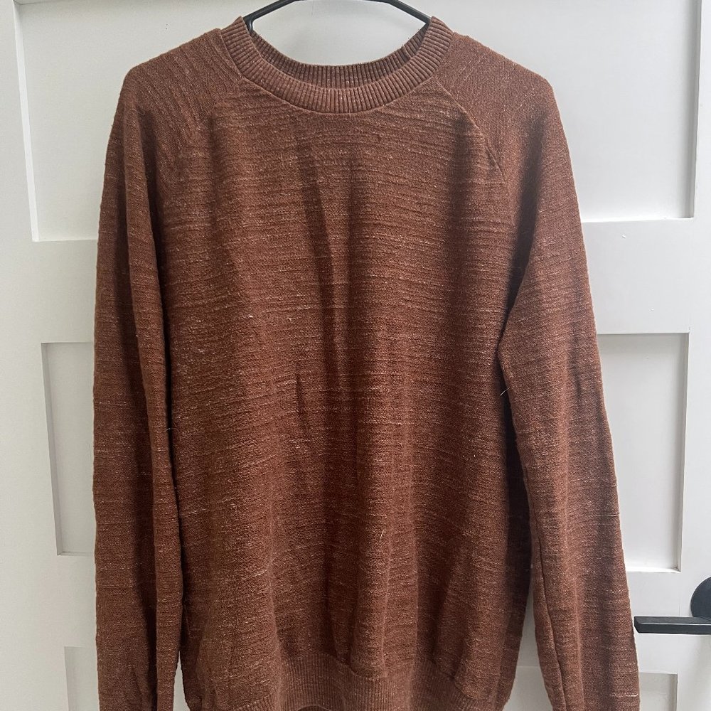 Red Brown Medium Tall 100% Cotton Gently Worn Spring Summer Sweater
